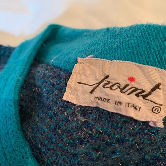 Vintage turquoise and dark gray sweater. - Picture 3 of 4